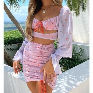 WILDFOX timeless love mini skirt lilac rose XS NWT